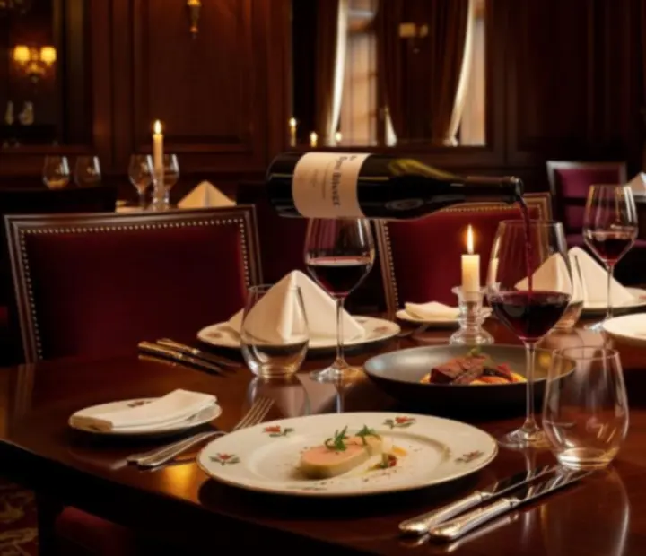 Degusztációs menü elegánsan terített asztalon, gyertyafénnyel
